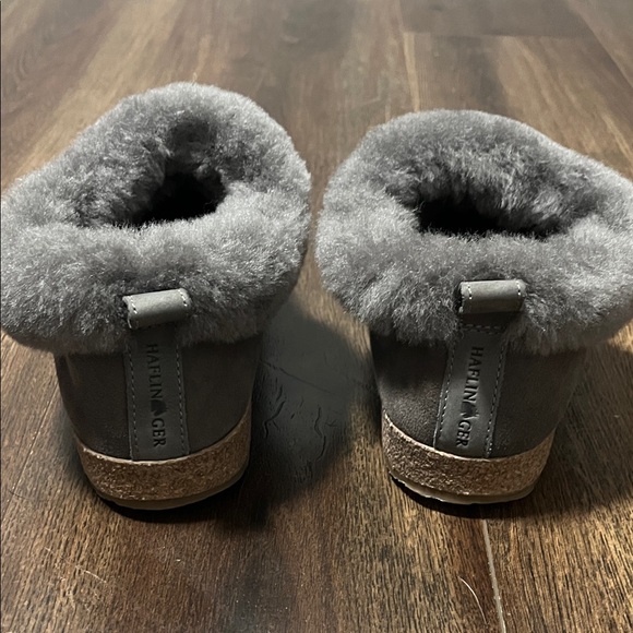 New Haflinger Charcoal Faux Fur Slippers - Picture 7 of 12